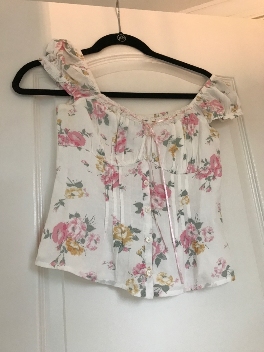 Hollister floral button down top